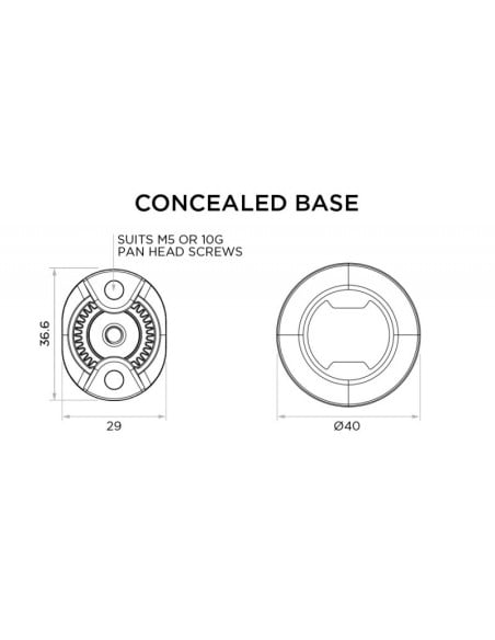 Base de Support Quad-Lock Ronde 360°