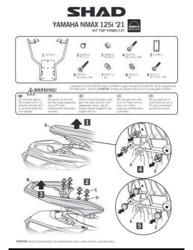 Support Top Case Yamaha NMAX 125/155 (Shad Y0NM11ST)-1