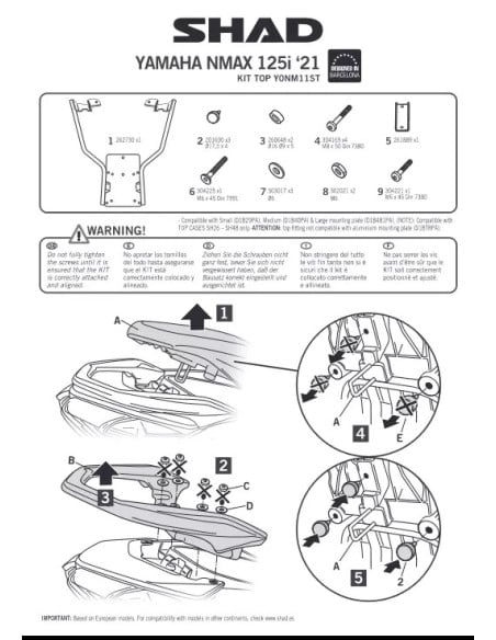 Support Top Case Yamaha NMAX 125/155 (Shad Y0NM11ST)-1
