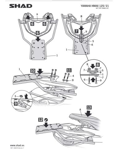 Support Top Case Yamaha NMAX 125/155 (Shad Y0NM11ST)-2