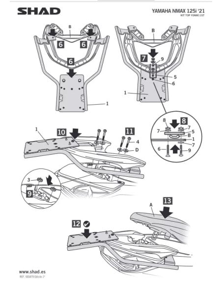 Support Top Case Yamaha NMAX 125/155 (Shad Y0NM11ST)-2