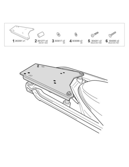 Support Top Case BMW R 1300 GS - SHAD W0RS14ST
