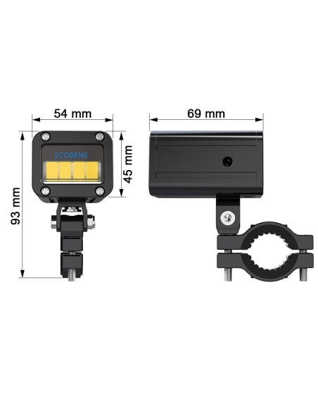 Feux Additionnels Ecobene Compact 2x30w Feux de Jour Longue Portée