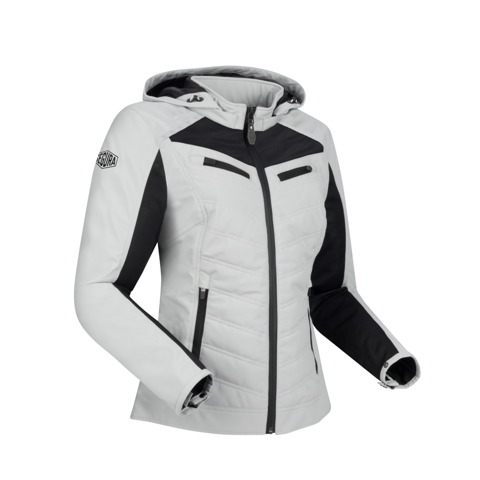 Veste Femme Segura Lady Natcho Vented Gris Clair Blanc Noir - Blousons et Vestes Moto Femme SEGURA