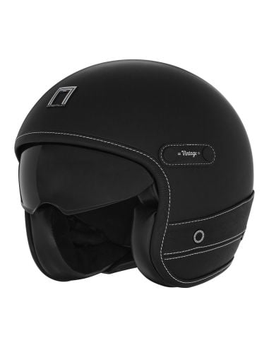 Casque Nox Heritage Premium Cuir Noir