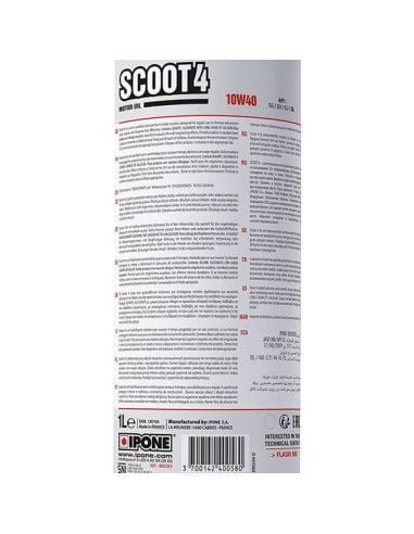Huile Ipone Scoot 4 10w40 4T