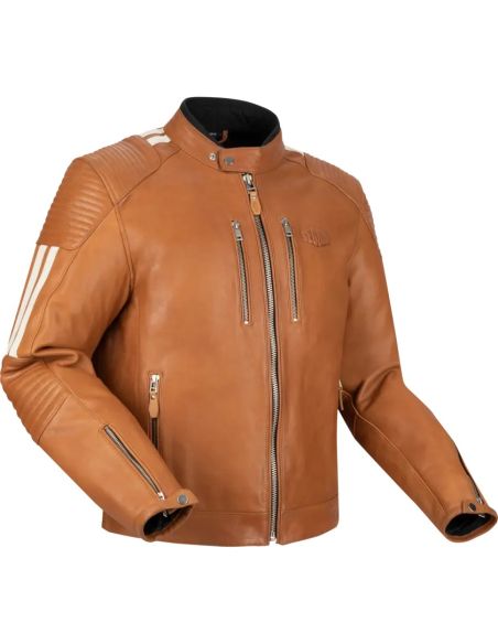 Veste Moto Homme Segura Orion Camel-Blanc