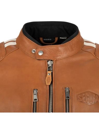 Veste Moto Homme Segura Orion Camel-Blanc