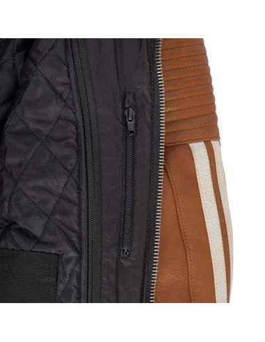 Veste Moto Homme Segura Orion Camel-Blanc