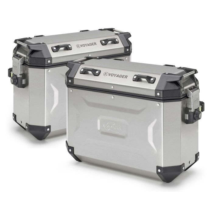 Paire de Valise Aluminium Kappa K'Voyager 37 Litres Gris
