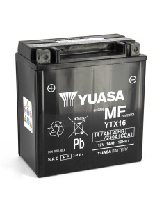Batterie Ytx16 SLA AGM - Sans Entretien - PrÃªte Ã  l'emploi.