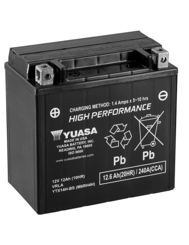Batterie YTX14H SLA AGM - Sans Entretien - PrÃªte Ã  l'emploi.