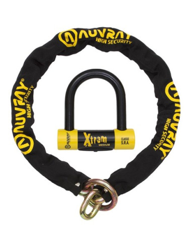 Antivol - Chaine Lasso Medium 120 cm + Bloque Disque SRA