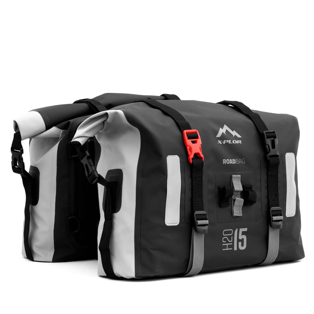 Sacoches Cavalières X-Plor 100% Étanches 15L Noir - Bagagerie moto souple X-PLOR