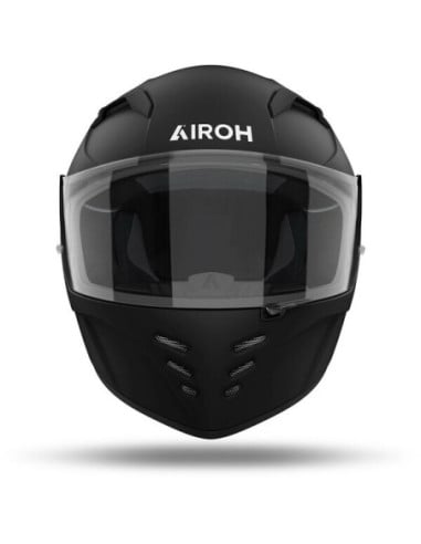 Casque Airoh Conor noir avec visière transparente et mentonnière intégrée.