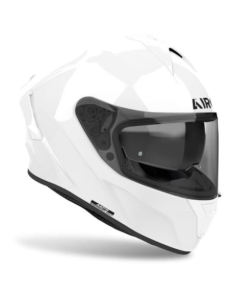 Casque intégral Airoh Spark 2 blanc avec visière sombre.