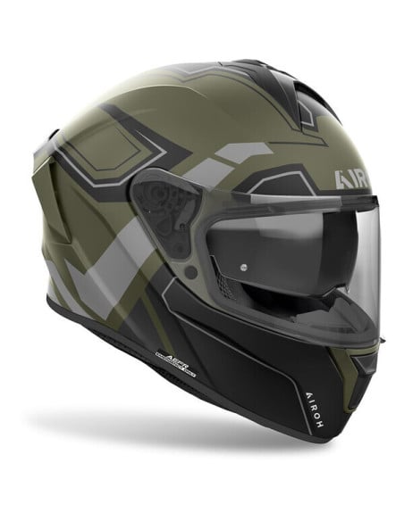 Casque Airoh Spark 2 kaki vert camouflage avec visière intégrale et ventilation au design moderne