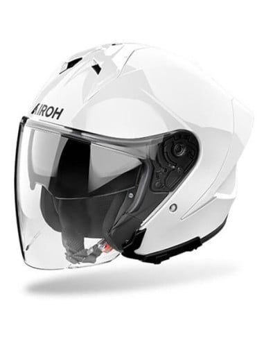 Casque Airoh H 21 blanc avec visière intégrale et mentonnière ouverte