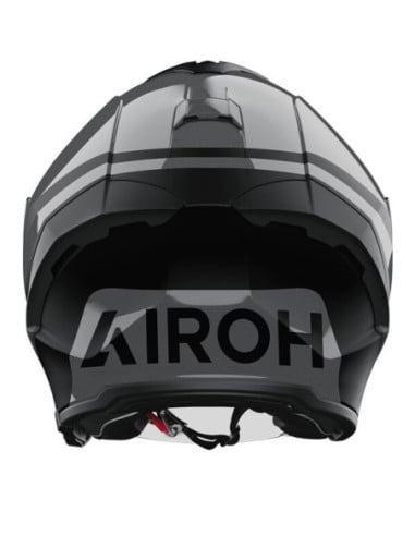 Casque Airoh H 21 vu de dos, intérieur noir et sangle, motif logo ARIHO sur la nuque.