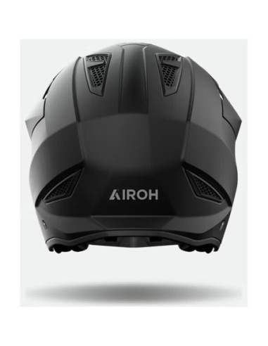 Casque Airoh TRR 2 noir vu de dos, ventilation et logo Airoh visibles