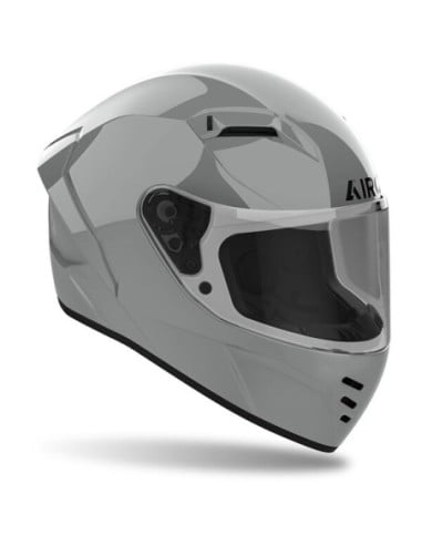 Casque moto Airoh Conor gris clair avec visière intégrale et ventilation laterale