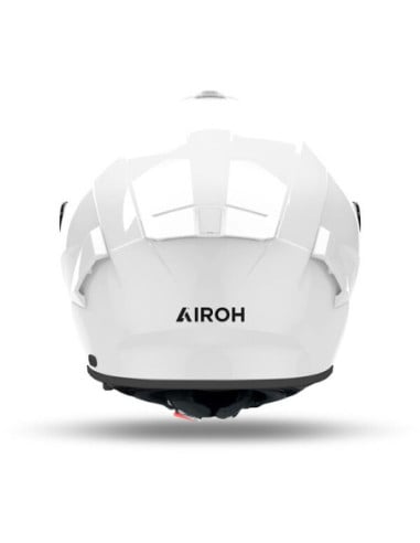 Casque Airoh Spark 2 blanc vu de dos, aérations et fermeture en dessous