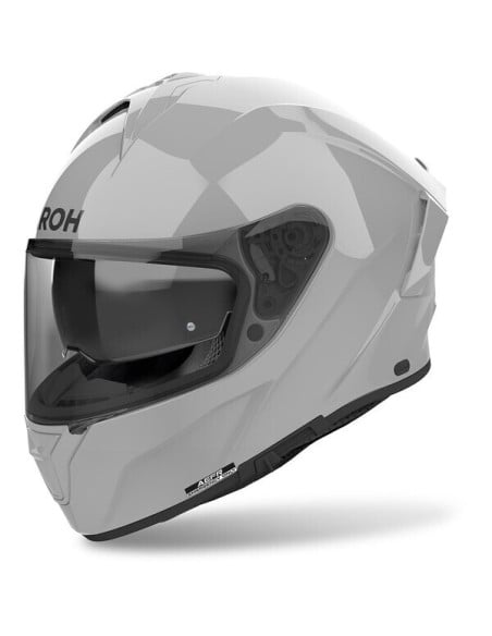 Casque Airoh Spark 2 blanc avec visière sombre et système de ventilation intégré.