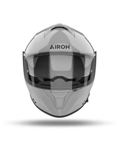 Casque Airoh Spark 2 blanc avec visière sombre et ventilation frontale.