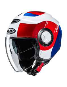 Casque moto intégral HJC i41 Solix coloré avec visière transparente et système de fermeture rouge 2
