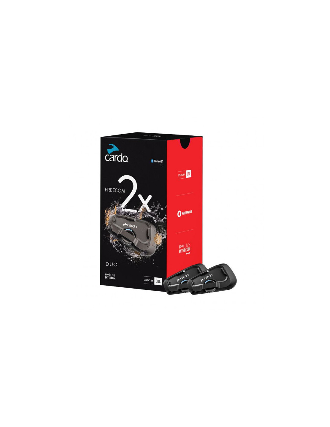 Intercom moto Cardo Freecom 2X Duo son JBL &eacute;tanche