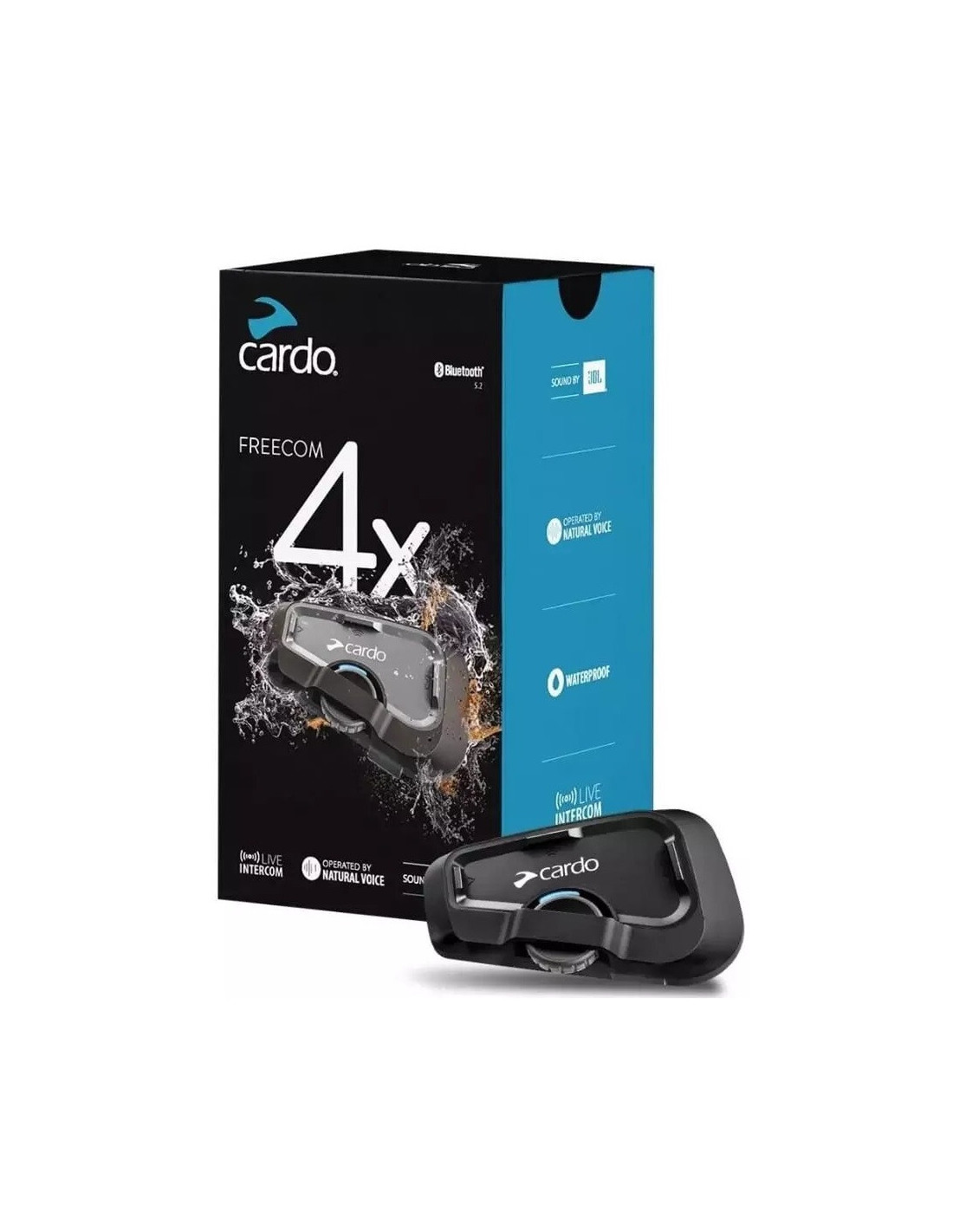 Intercom moto Cardo Freecom 4X Solo port&eacute;e 1200m son JBL